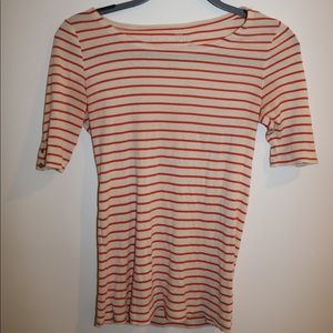 Orange & Cream Stripped Tee